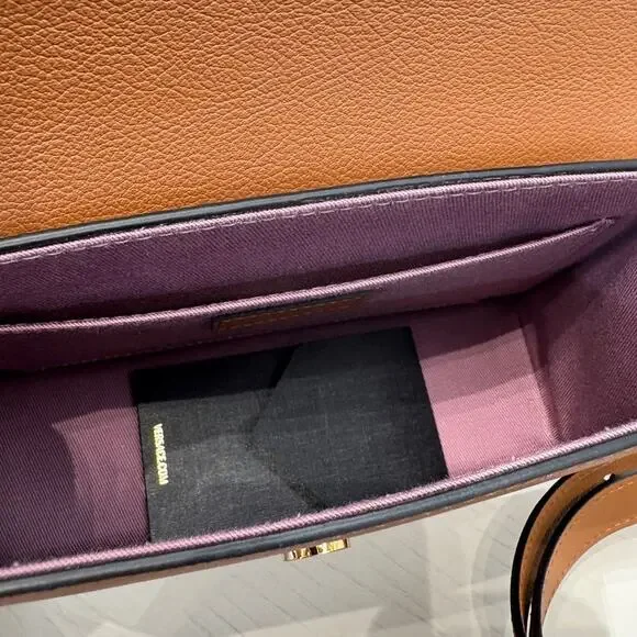 Versace La Medusa Top Handle Crossbody Bag Brown NWT - Picture 4 of 5